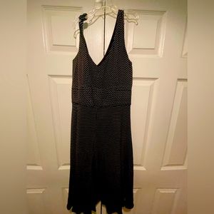 Ann Taylor polka dot black white silk dress size 12
